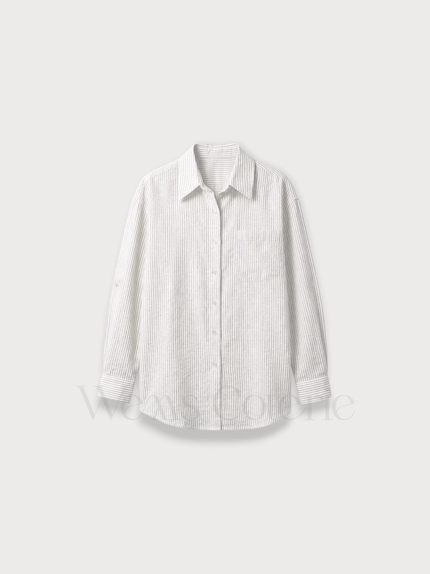 Striped Linen-Blend Shirt Cora