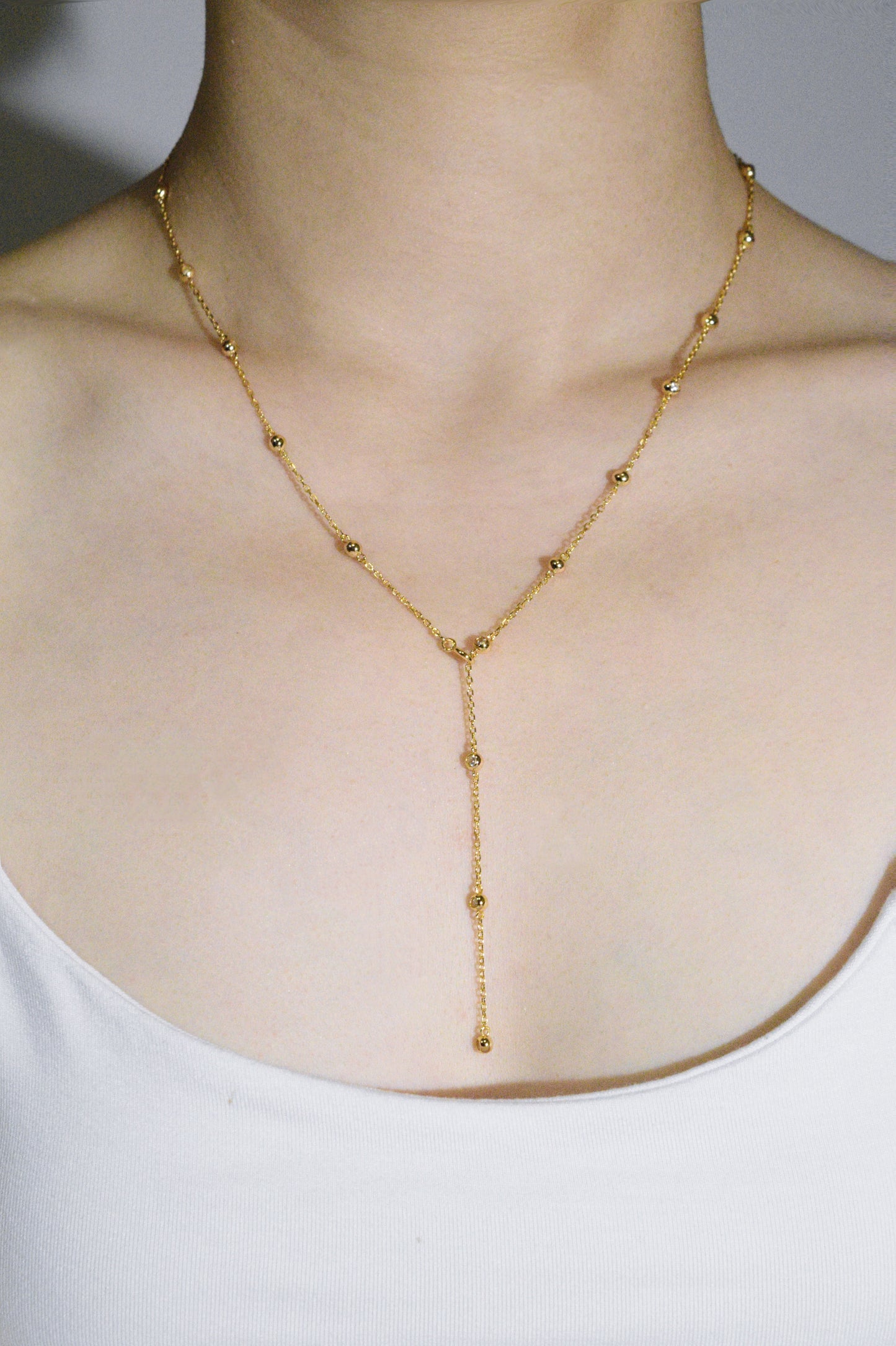 Zirconia Beaded Necklace