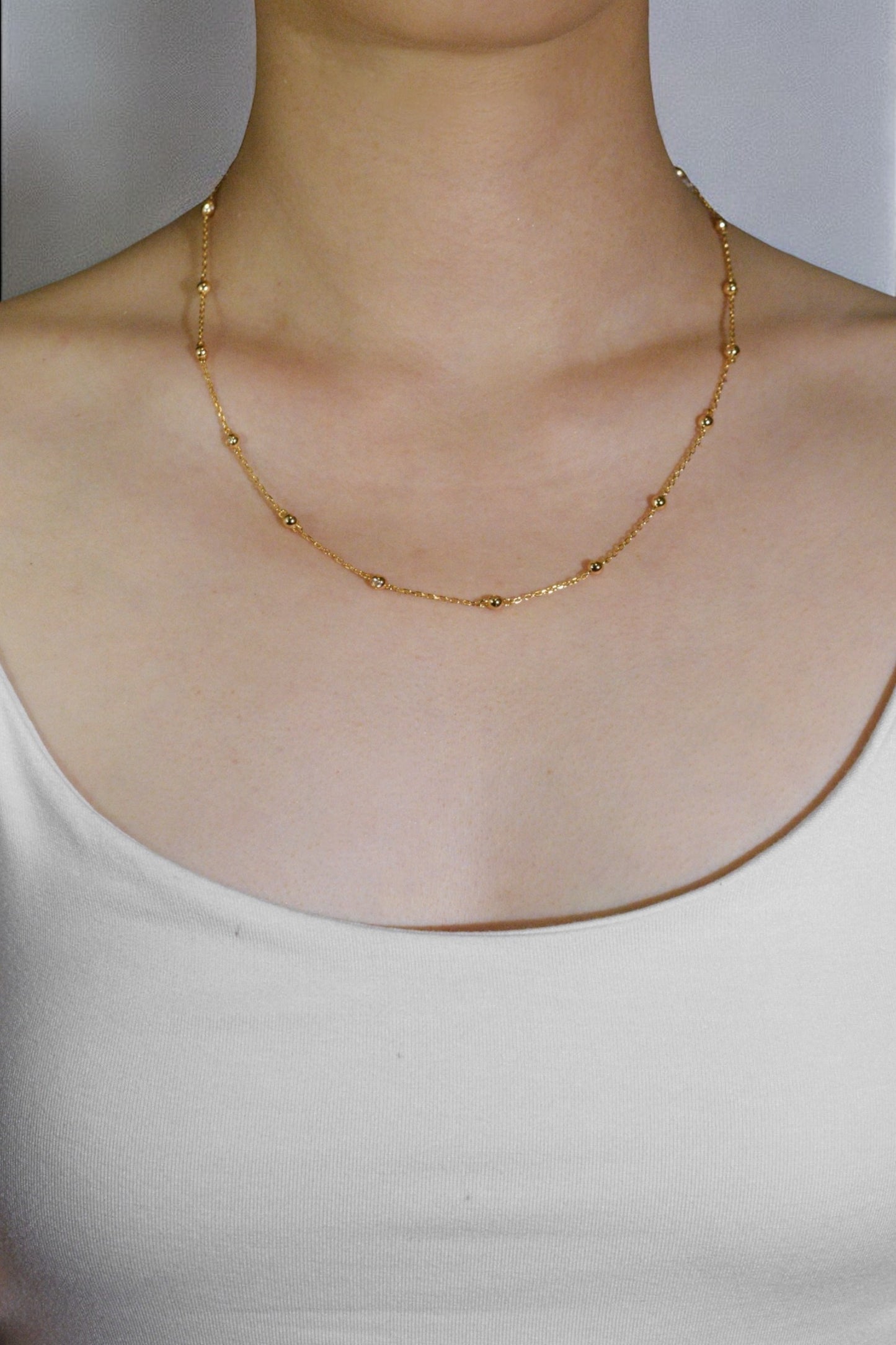 Zirconia Beaded Necklace