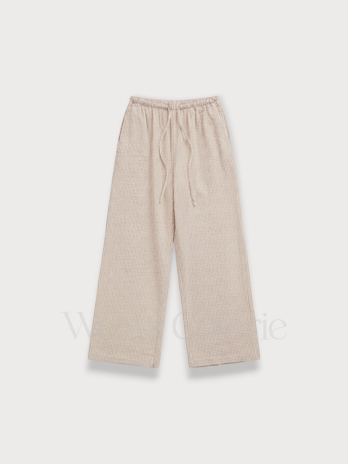 Striped Linen-Blend Trousers Iris