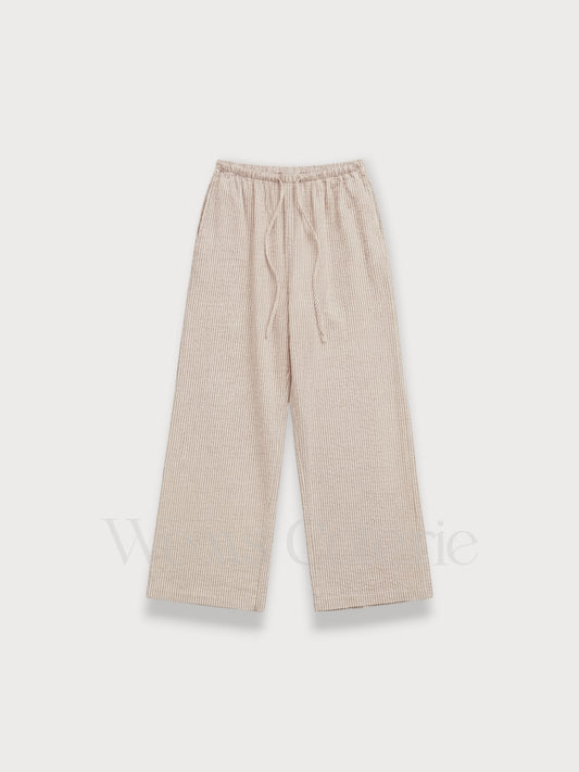 Striped Linen-Blend Trousers Iris