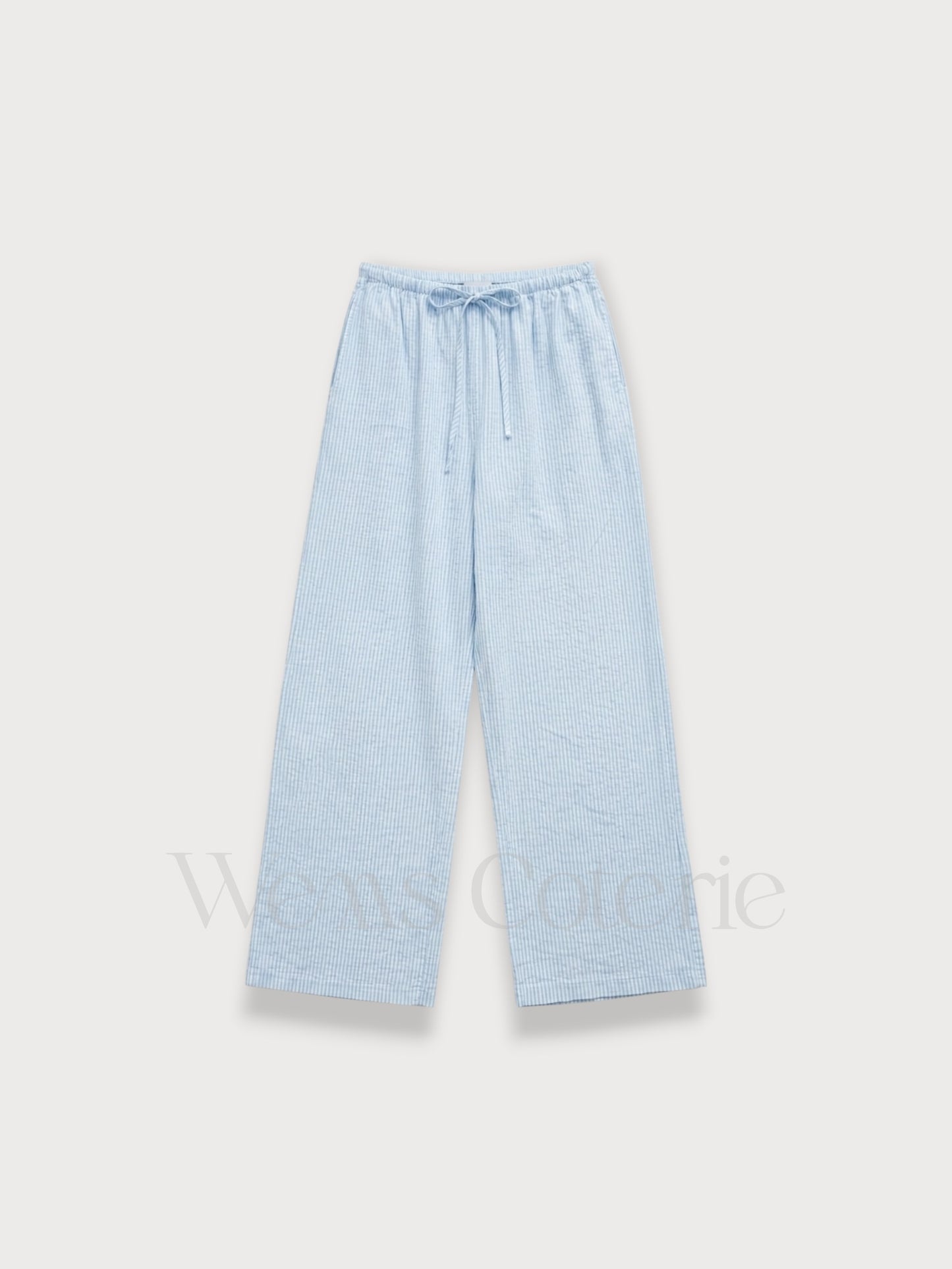 Striped Linen-Blend Trousers Iris
