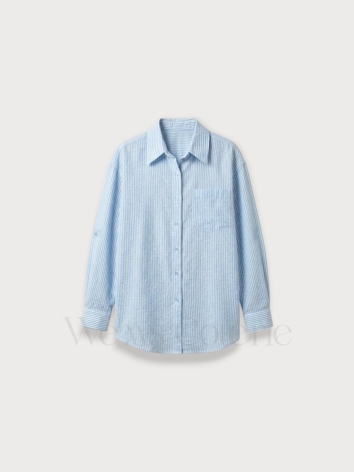 Striped Linen-Blend Shirt Cora