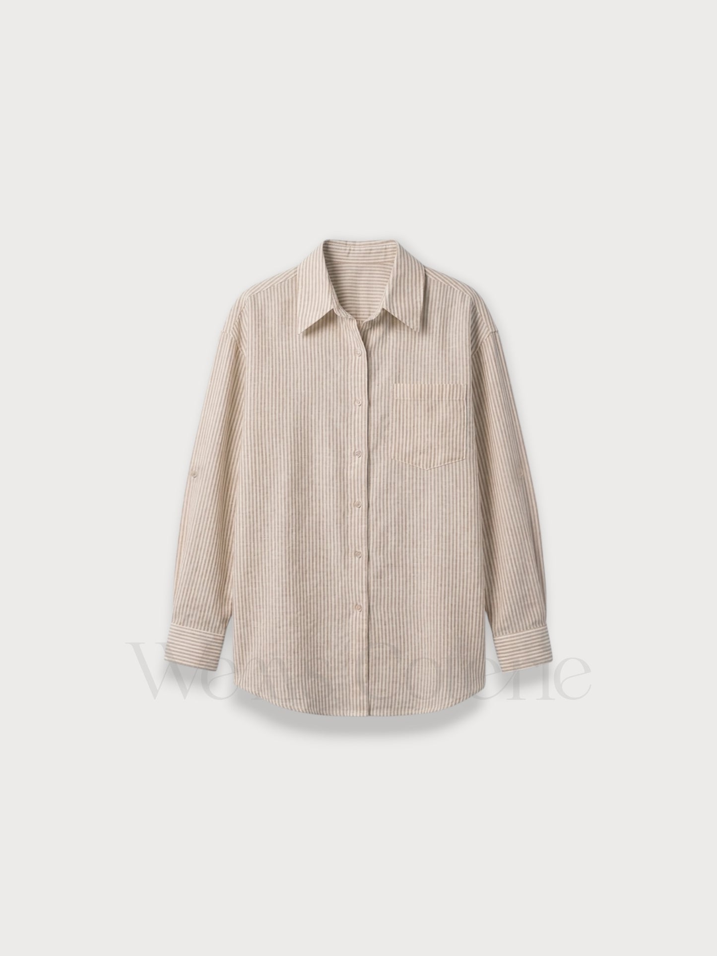 Striped Linen-Blend Shirt Cora