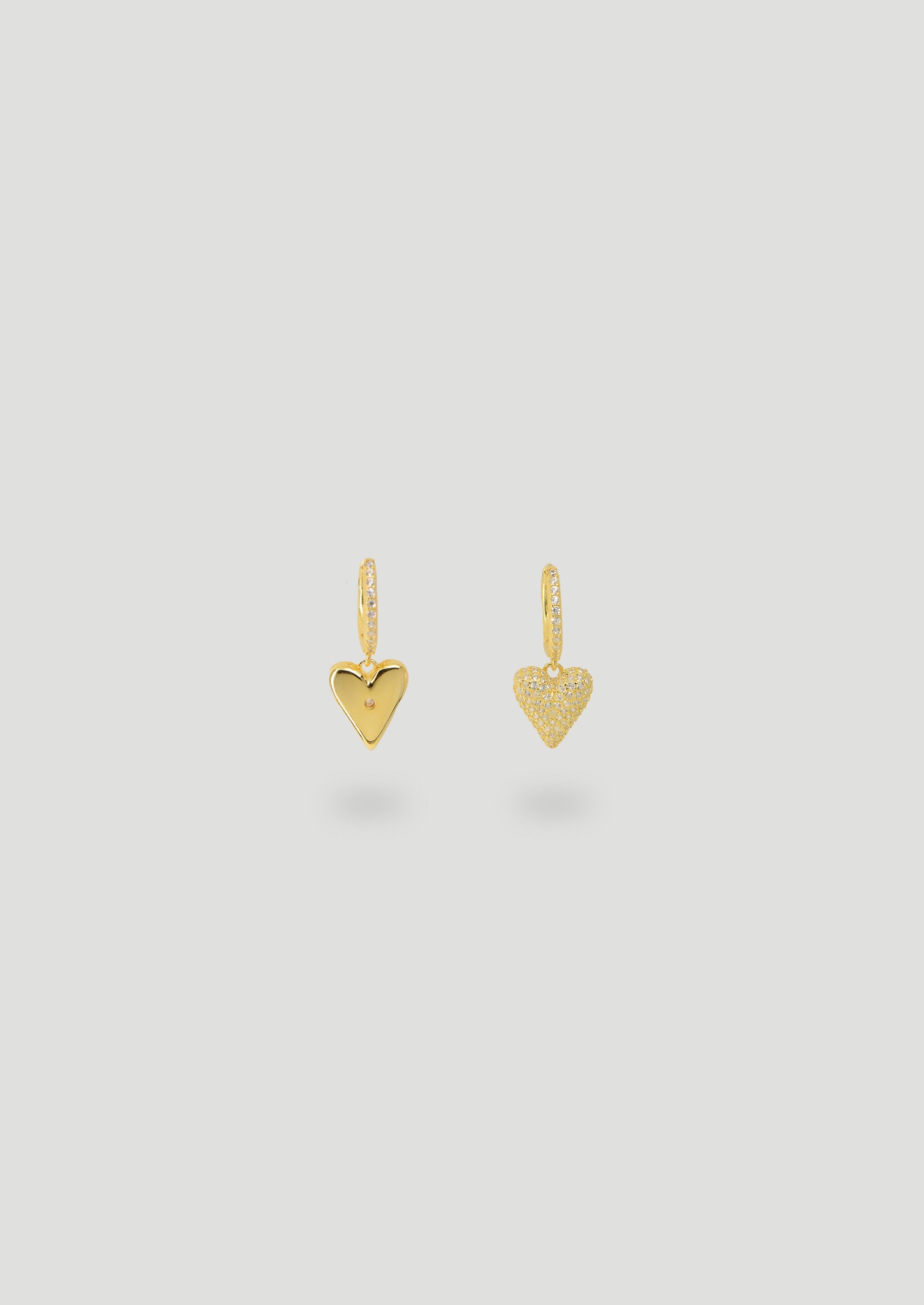 Heart Earrings with Zirconia