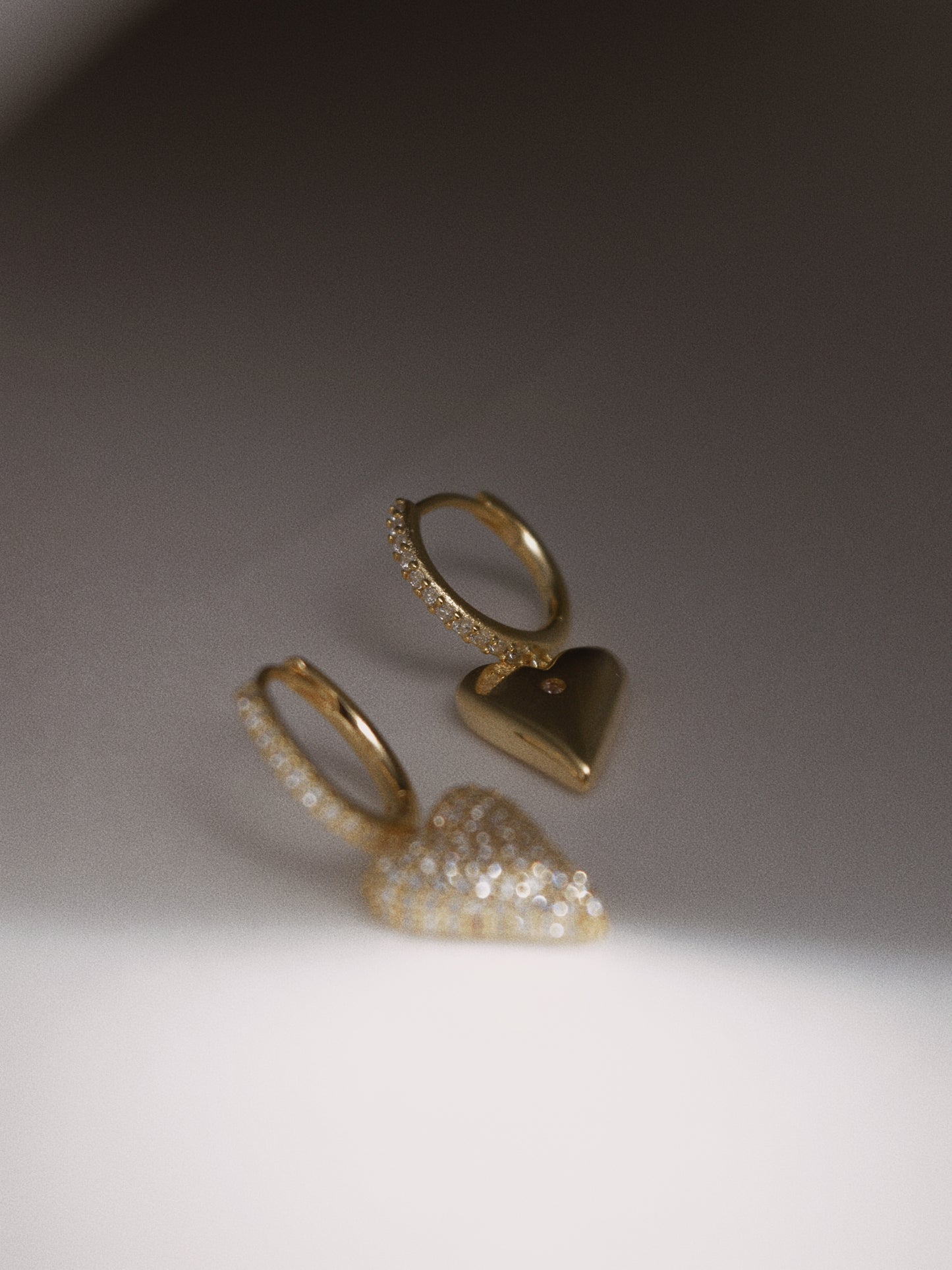Heart Earrings with Zirconia